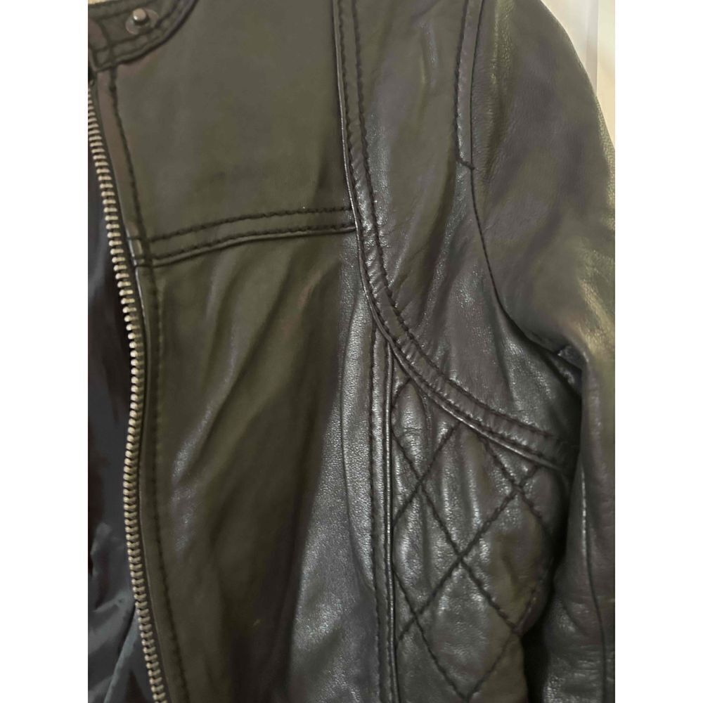 MICHAEL Michael Kors Womens Motorcycle Jacket Size Petite Small Brown Leather - Picture 5 of 9